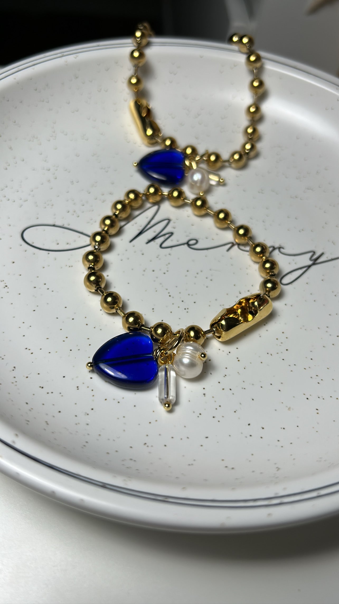 NAVY HEART BRACELET