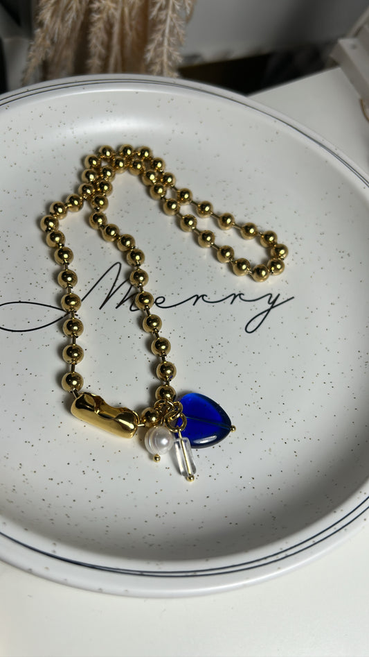 NAVY HEART NECKLACE